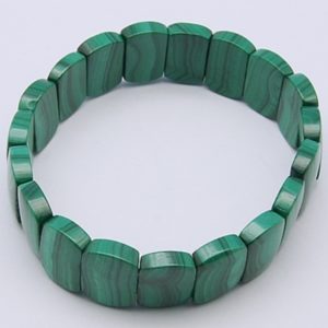 bracelet pierres naturelles plates en malachite ceiba-institut