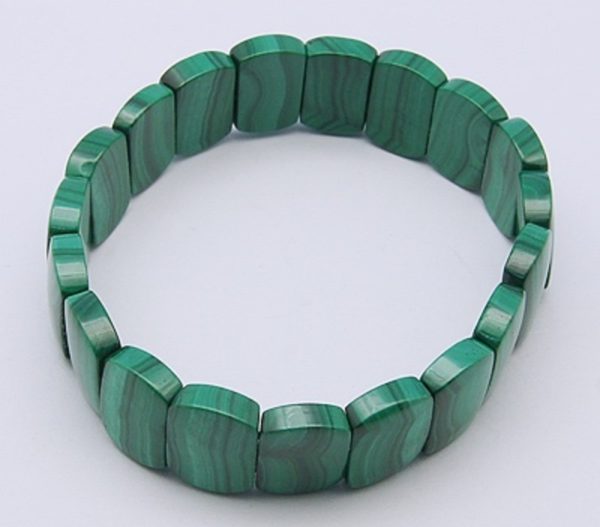 bracelet pierres naturelles plates en malachite ceiba-institut